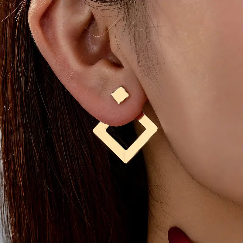 Geometric Square Drop Earrings