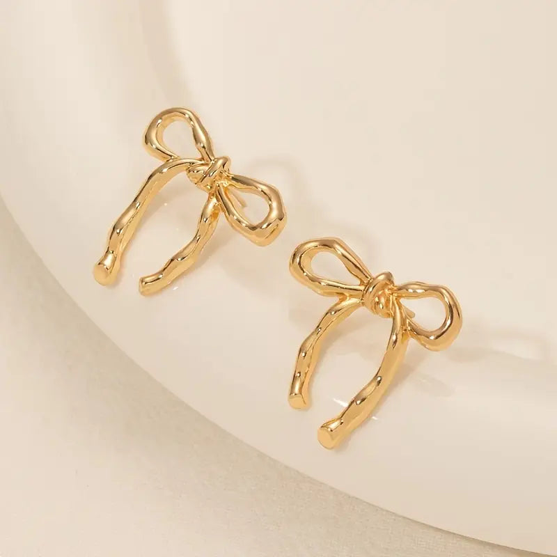 Gold Bow Knot Earrings