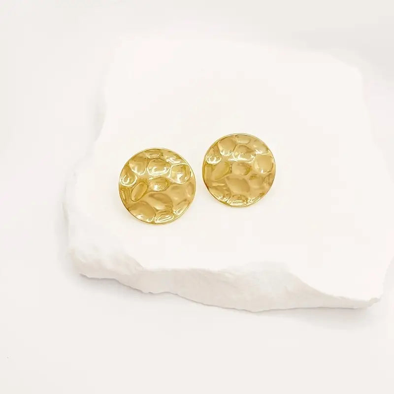 Hammered Gold Stud Earrings