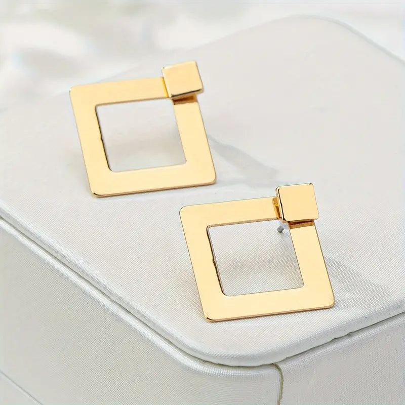 Geometric Square Drop Earrings